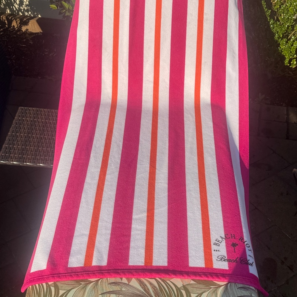 Beach Riot Pink and Orange Striped Towel
